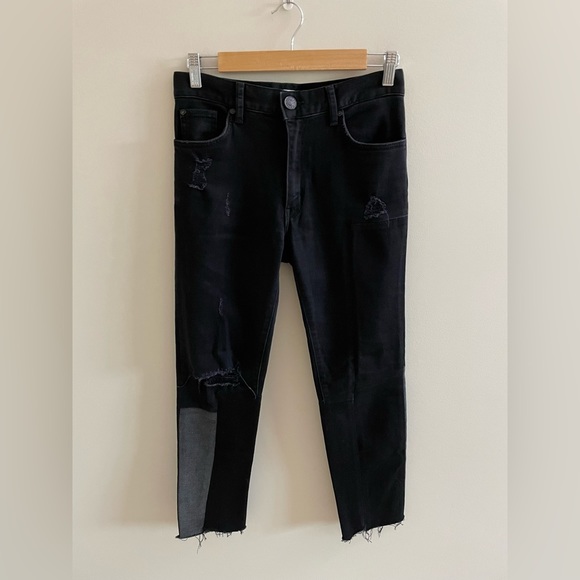 Sandro Paris Dorris Distressed Patchwork Jeans Size 36 - Picture 4 of 14